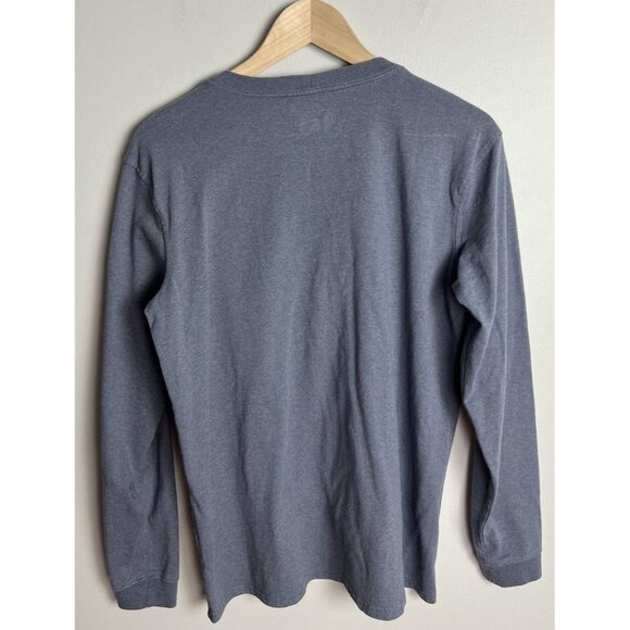 Carhartt Loose Fit Long Sleeve Shirt Blue Size Medium Cotton Blend Men’s - Picture 2 of 7